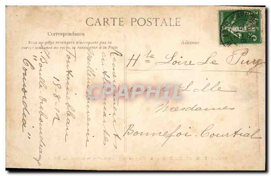 Palais de FONTAINEBLEAU — Le Châssis de l'Empereur et le berceau du Roi de Rome — Verso