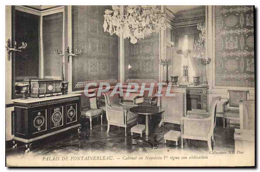 Schloss Fontainebleau — Zimmer, in dem Napoleon I. seine Abdankung unterschrieb — Sammlung ND Phot