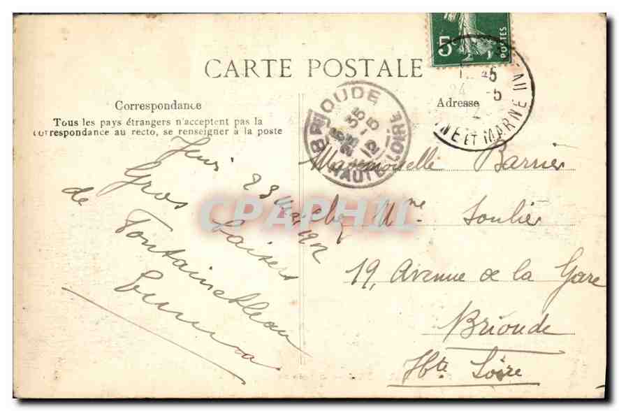 Palais de FONTAINEBLEAU — Galerie des Tapisseries — Éditeur C. Delouche, n° 577 — Verso