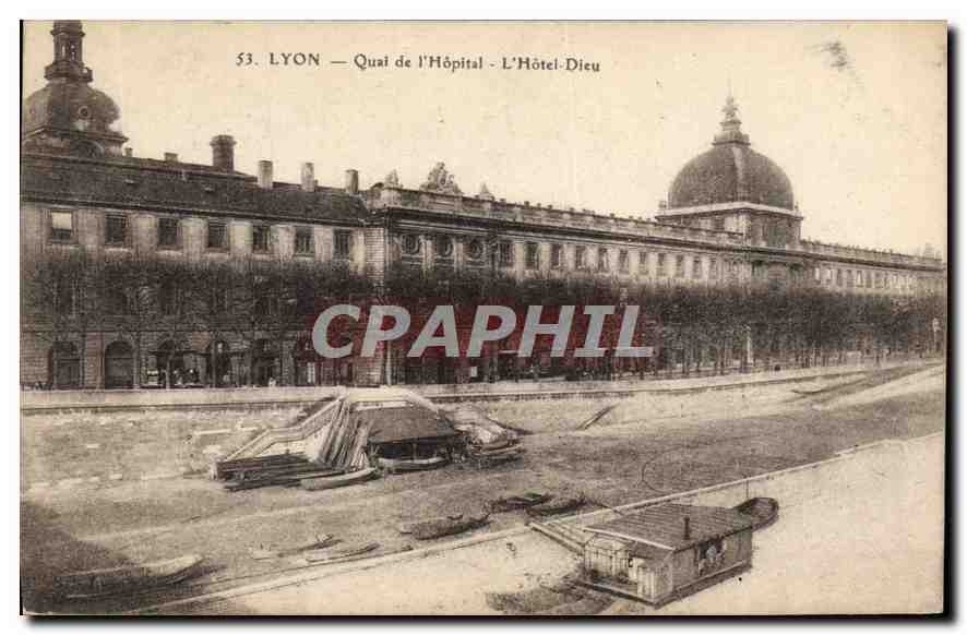 CPA Lyon Quai de l'Hopital L'Hotel Dieu 