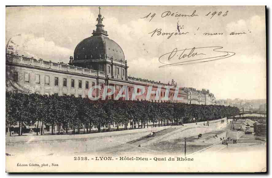 CPA Lyon Hotel Dieu Quai du Rhone 