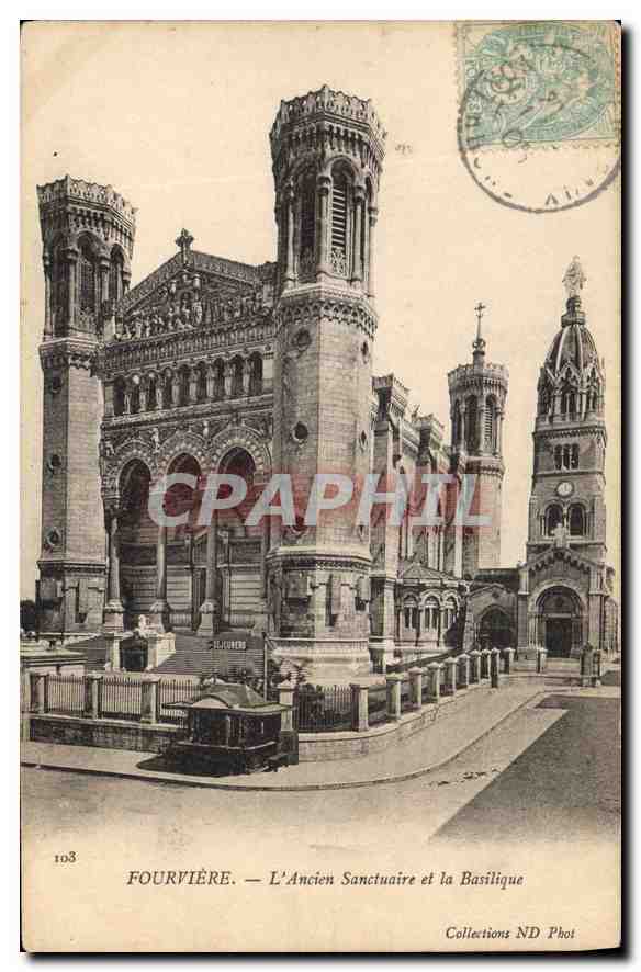 CPA Fourviere L'Ancien Sanctuaire et la Basilique 