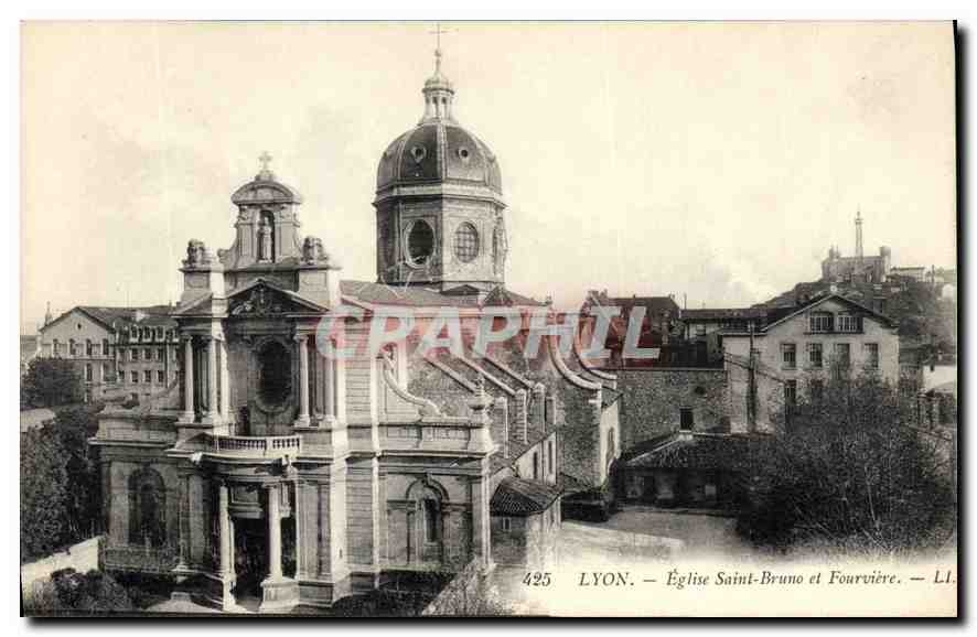 CPA Lyon Eglise Saint Bruno et Fourviere 