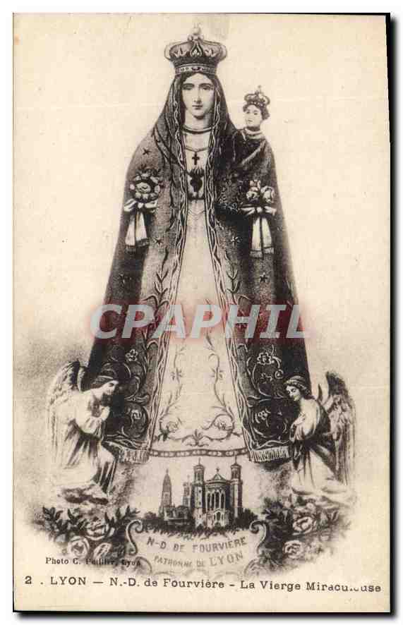 CPA Lyon Notre Dame de Fourviere La Vierge Miraculeuse 