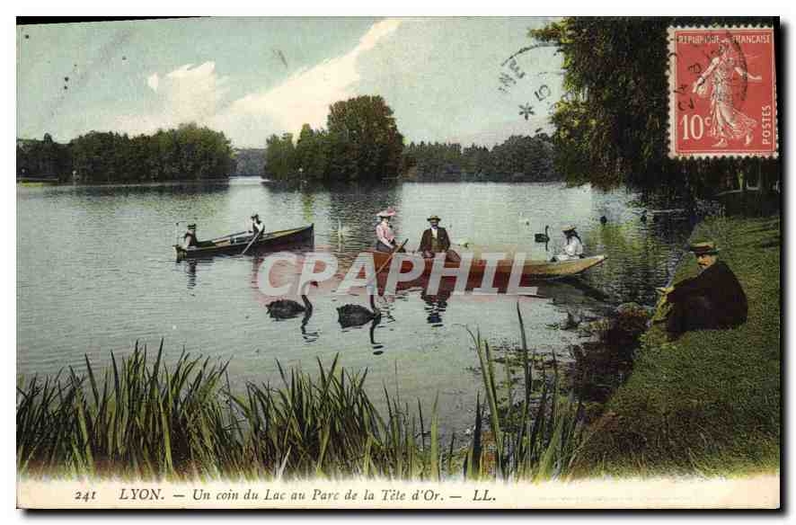 CPA Lyon Un Coin du Lac au Parc de la Tete d'Or 