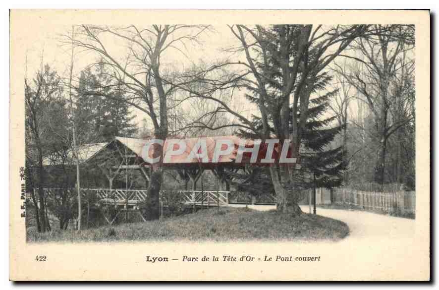 CPA Lyon Parc de la Tete d'Or Le Pont Couvert 