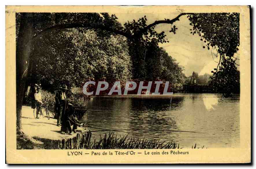 CPA Lyon Parc de la Tete d'Or Le Coin des Pecheurs Peche Pecheur