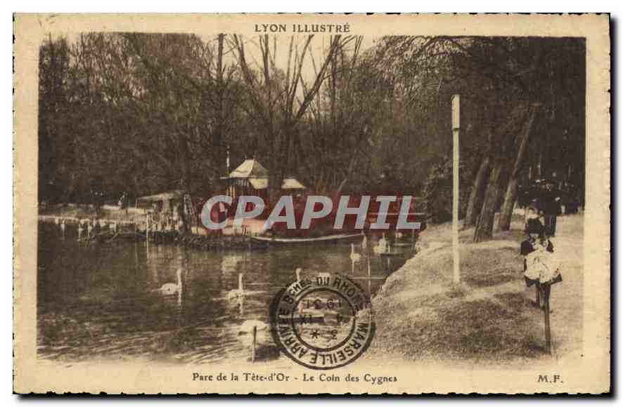 Parc de la Tête-d'Or - Le Coin des Cygnes — Lyon Illustré, M.F.