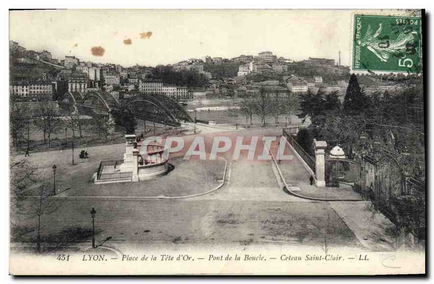 CPA Lyon Place de la Tete d'Or Pont de la Boucle Coteau Saint Clair 