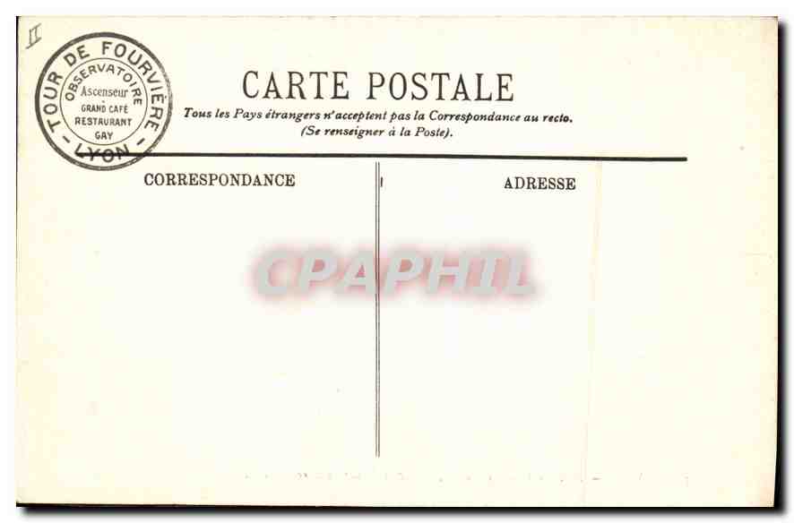 CPA Lyon Le Parc de la Tete d'Or Le Lac et l'Embarcadere  — Rückseite