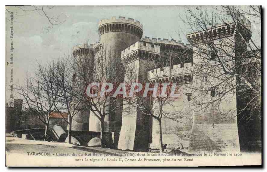 CPA Tarascon Chateau dit du Roi Rene cote de la Ville 