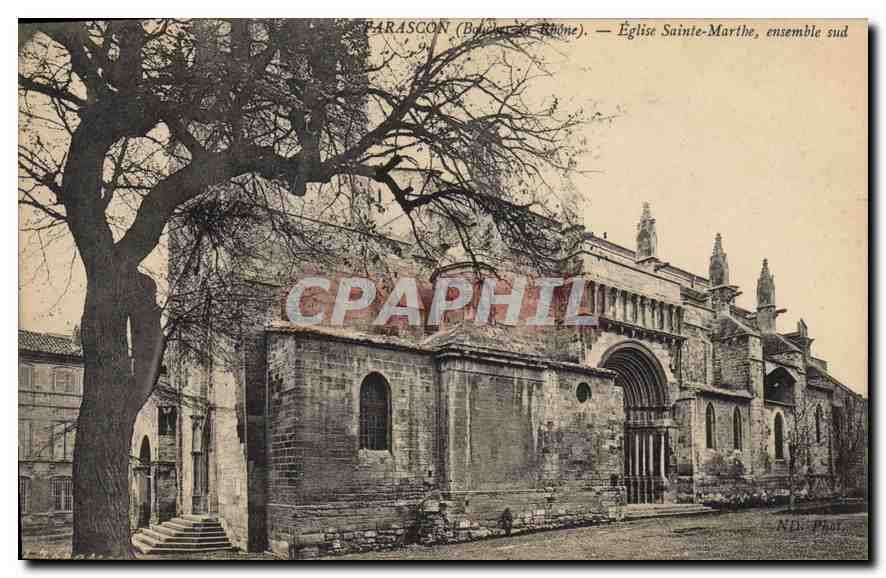 Parascon (Bouches-du-Rhône) — Église Sainte-Marthe, ensemble sud — NEL. Phot.