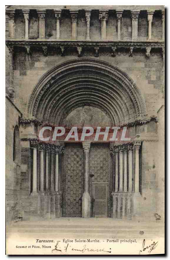 CPA Tarascon Eglise Sainte Marthe Portail principal 