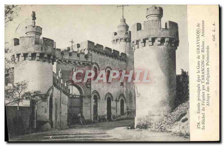 Hauptportal der Abtei Saint-Michel de Gravascon — Ehemalige Abtei der Prämonstratenser — Verlag L. A. Coll. n°278