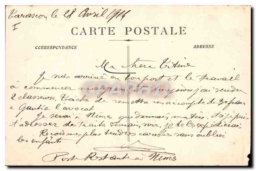 Tarascon — Vue d'Ensemble du Château du Roi René — Éditeur non visible — Verso