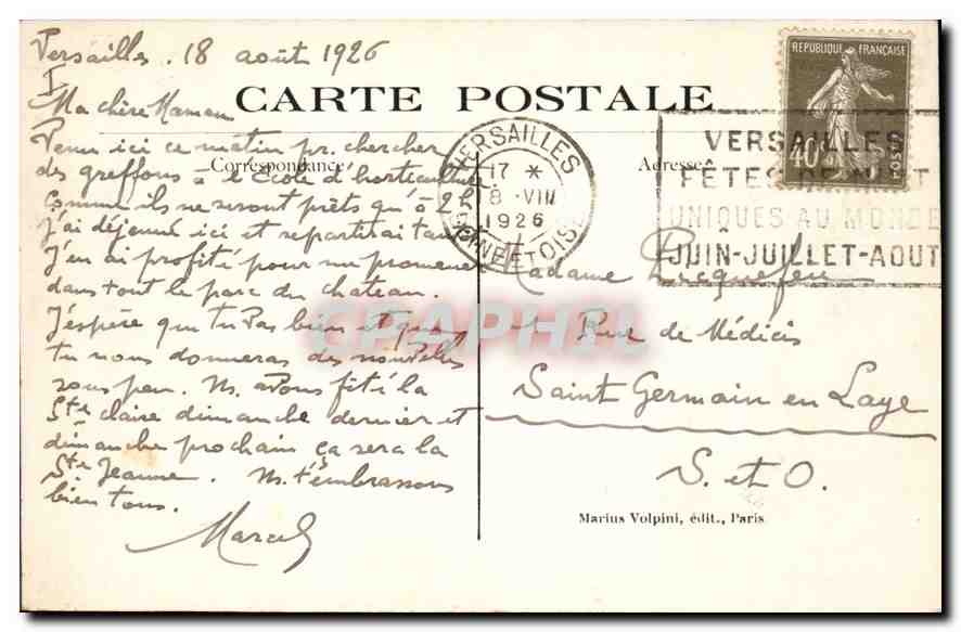 CPA Versailles Petit Trianon Hameau de Marie Antoinette La Maison de la Reine  — Verso