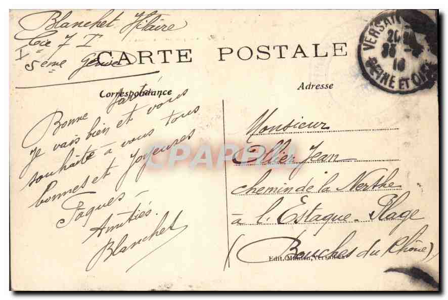 CPA Versailles Bassin de Neptune  — Verso