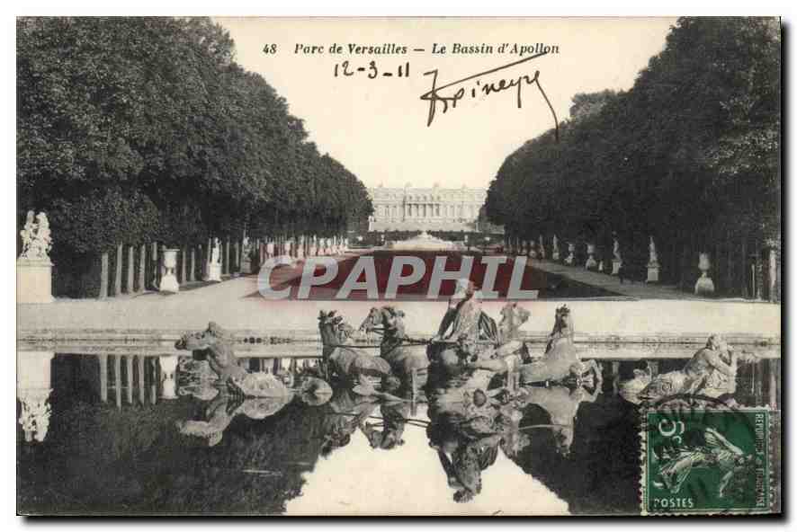 Parc de Versailles — Le Bassin d'Apollon — Héliotype A. Bourdier