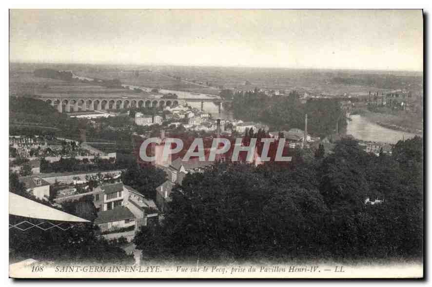 CPA Saint Germain en Laye Vue sur le Pecq prise du Pavillon Henri IV 