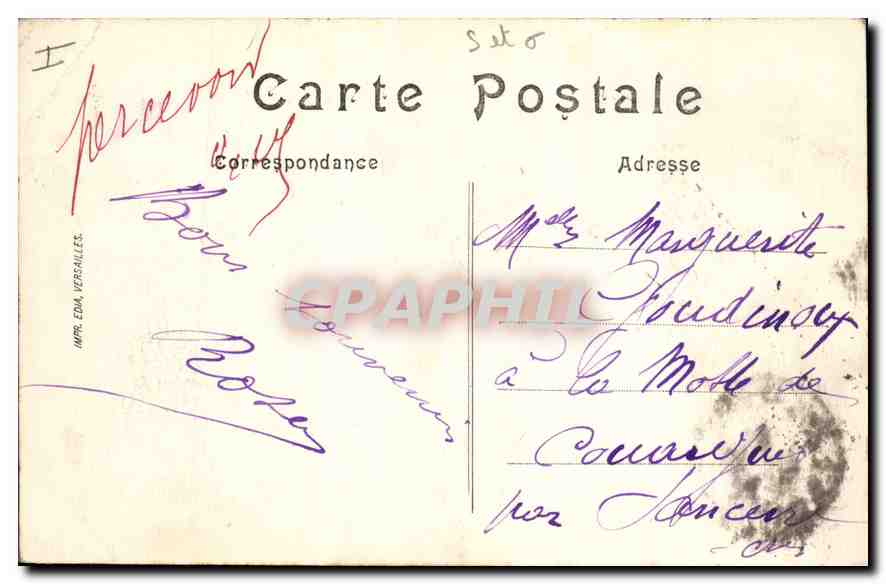 Versailles – Parc du Petit Trianon — Le Temple de l’Amour — éditeur anonyme, n° 73 — Verso