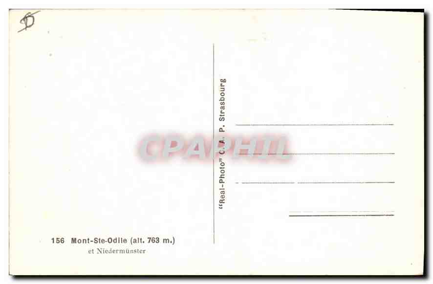 CPA Mont Ste Odile  — Verso