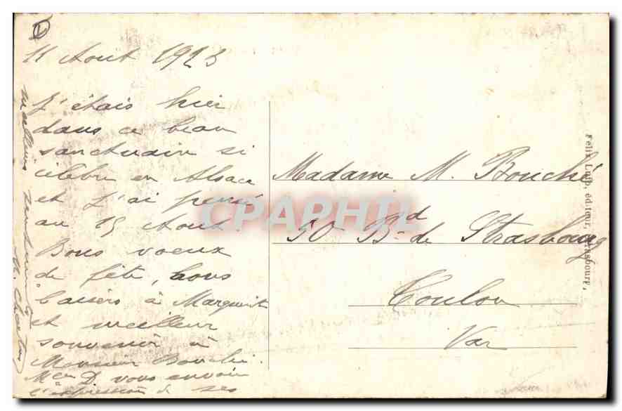 CPA Mont Sainte Odile  — Verso
