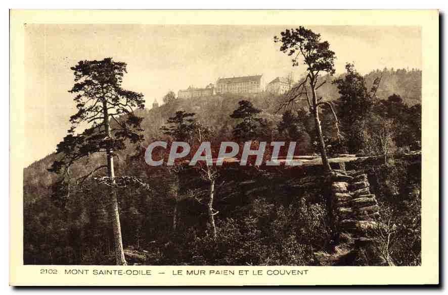 CPA Mont Sainte Odile Le Mur Paien et le Couvent 