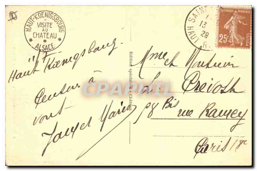 CPA Haut Koenigsbourg Entree principale  — Rückseite