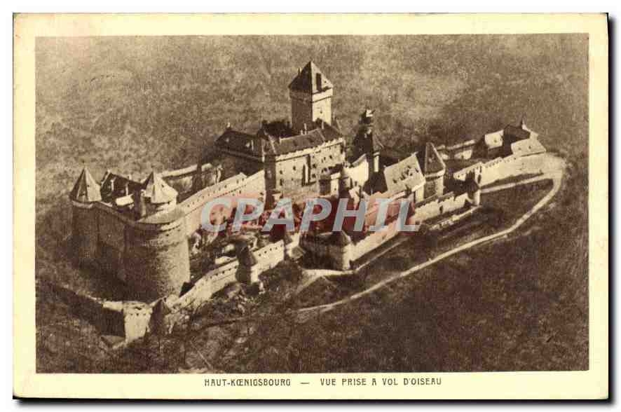 CPA Haut Koenigsbourg Vue prise a vol d'oiseau 