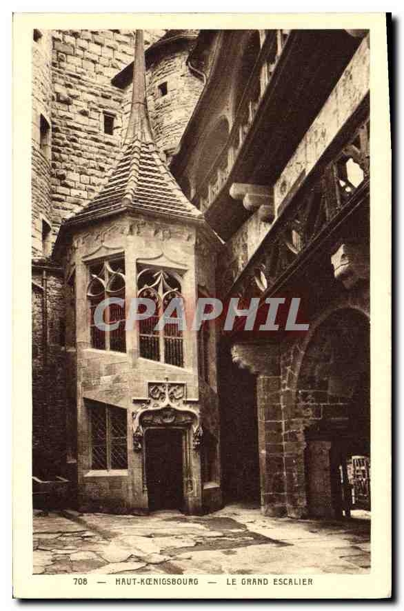 CPA Haut Koenigsbourg Le Grand Escalier 