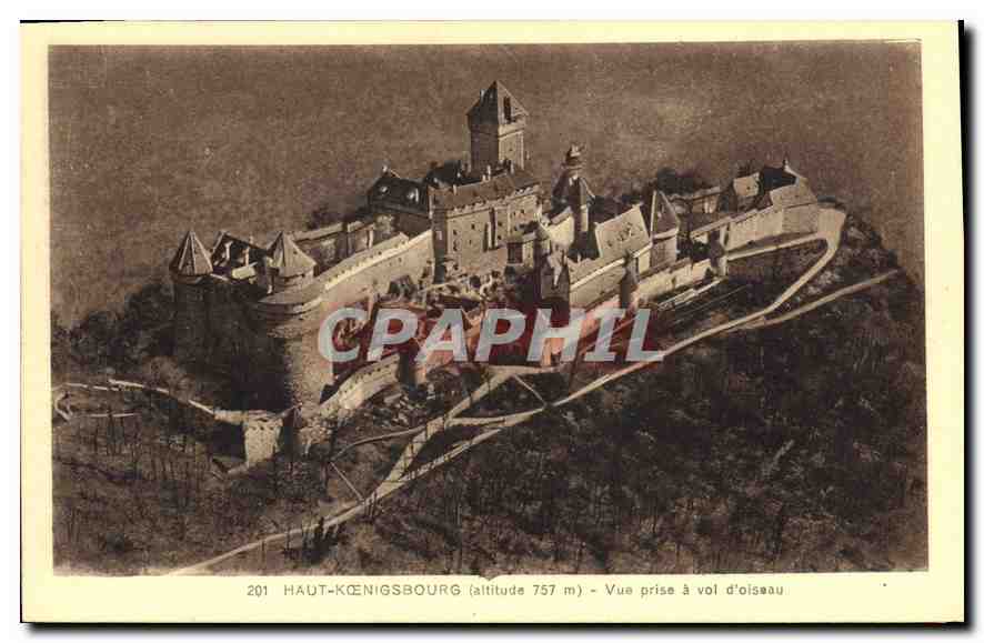 CPA Haut Koenigsbourg Vue prise a vol d'oiseau 