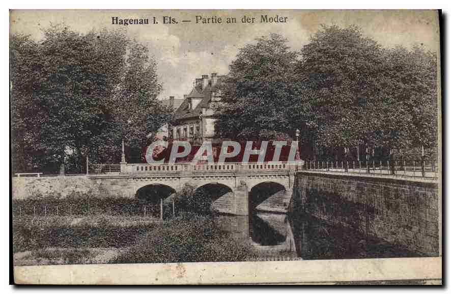 CPA Hagenau Partie an der Moder 