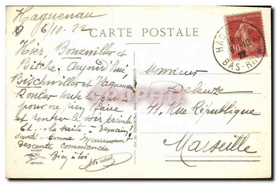 CPA Haguenau Vue generale  — Rückseite