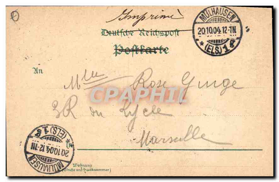 CPA Mulhouse Eglise Protestante  — Rückseite