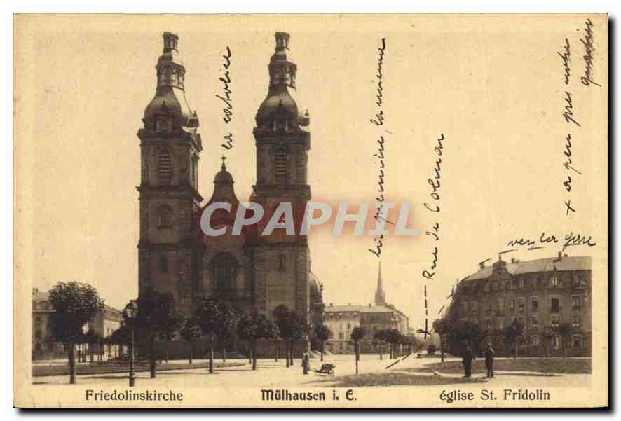 Église St. Fridolin — Mühlhausen i. E. — éditeur J. M. & Cie. Mühlhausen i. E.