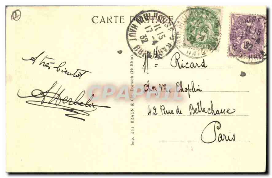CPA Mulhouse Avenue du Marechal Foch Les Arcades  — Rückseite