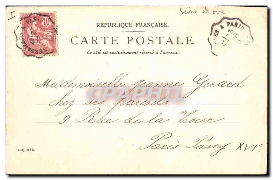 Bosquet de l'Arc de Triomphe — Versailles — éditeur P. S. A. P. phot. Bayoudaud — Rückseite