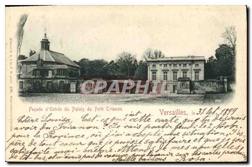 Façade d'Entrée du Palais du Petit Trianon — Versailles, éditeur P. & A. N. gior. n°118