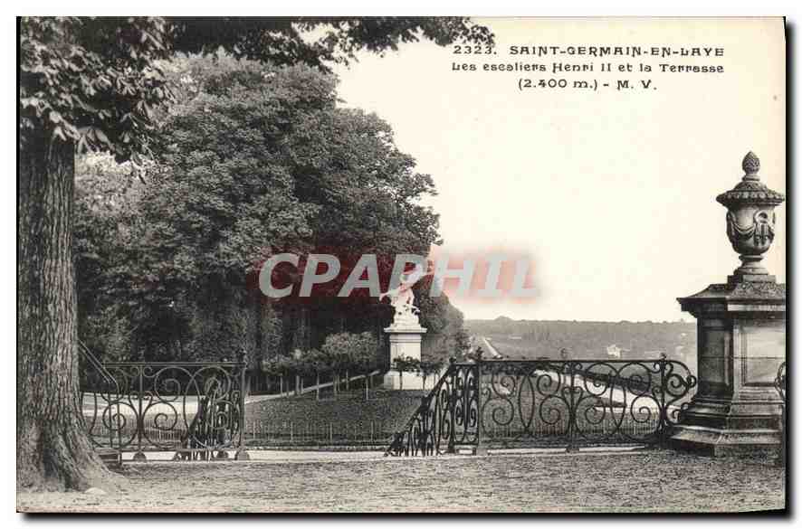 Saint-Germain-en-Laye — Les escaliers Henri II et la Terrasse (2.400 m.) — M. V.