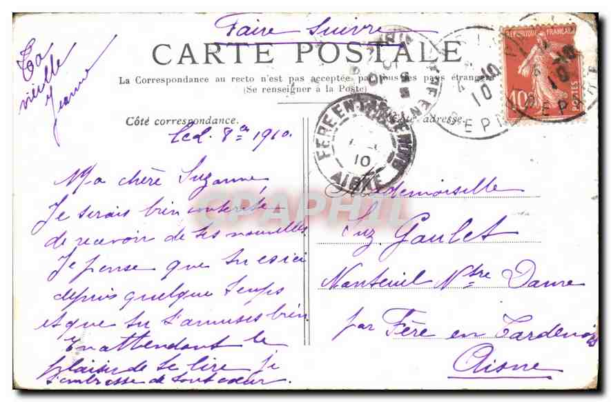 CPA Versailles Petit Trianon La Maison du Seigneur  — Verso