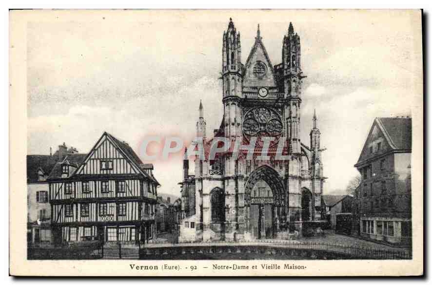 CPA Vernon Notre Dame et Vieille Maison 