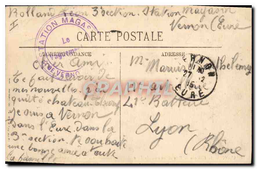 CPA Vernon Le Chateau de Bizy et un coin du Parc  — Rückseite