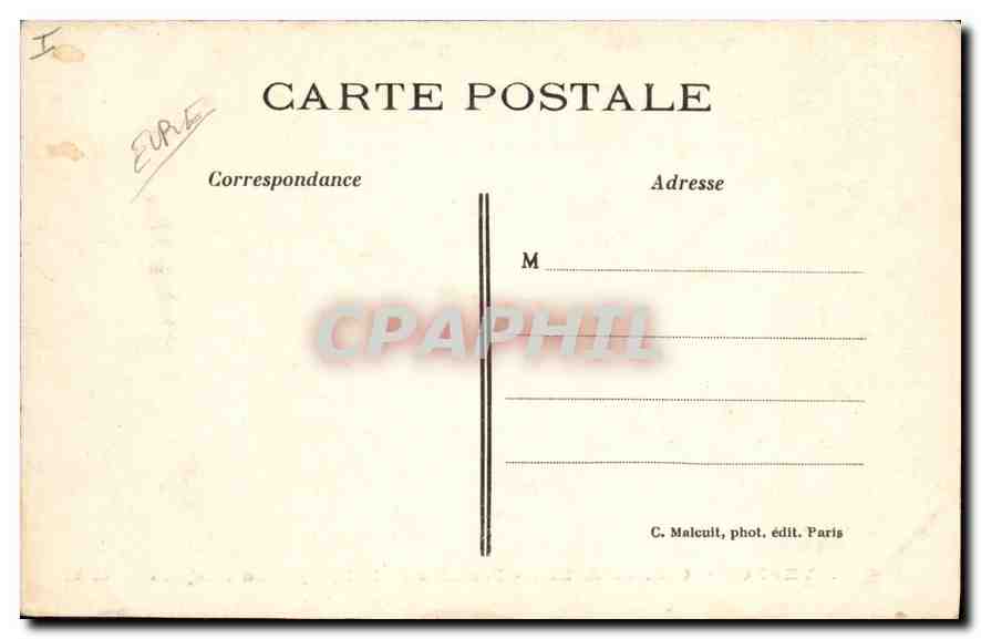 CPA Vernon Chateau de Bizy Fontaine de la Nymphe au Dauphin  — Rückseite