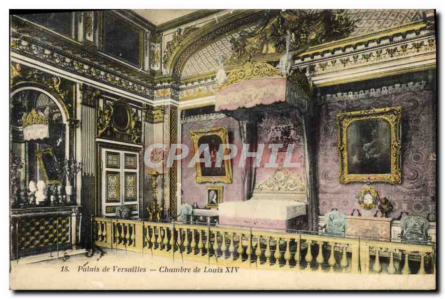 CPA Palais de Versailles Chambre de Louis XIV 