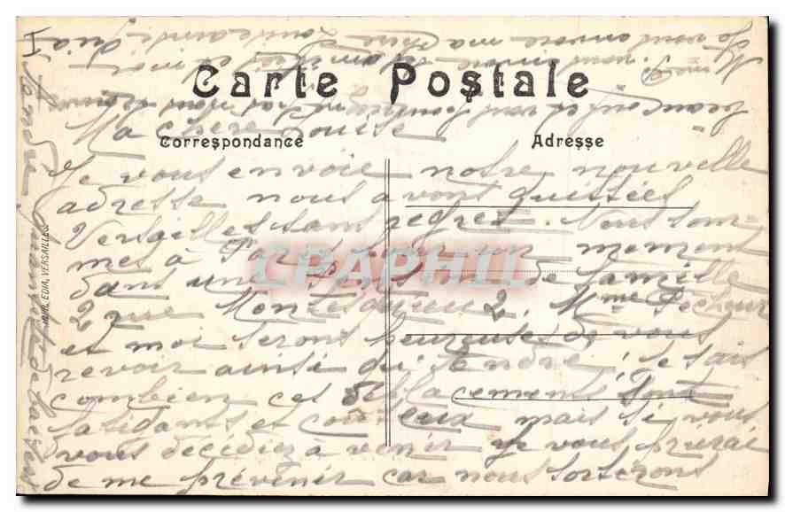CPA Grille d'honneur du Palais de Versailles  — Rückseite