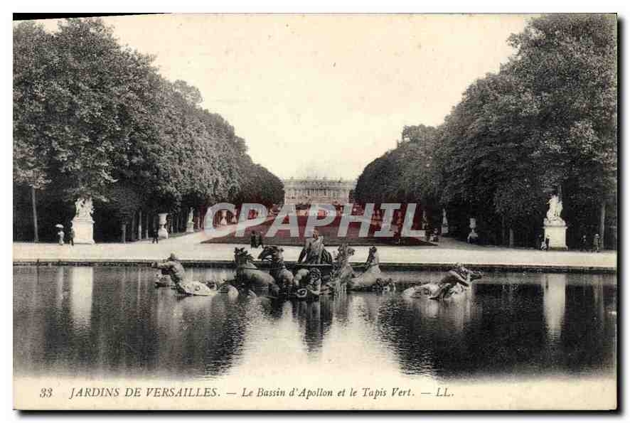 Jardins de Versailles — Le Bassin d'Apollon et le Tapis Vert — LL. — n°33