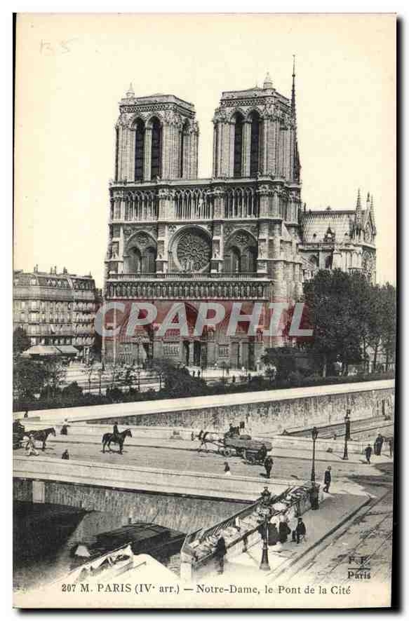 CPA Paris Notre dame le Pont de la Cite 