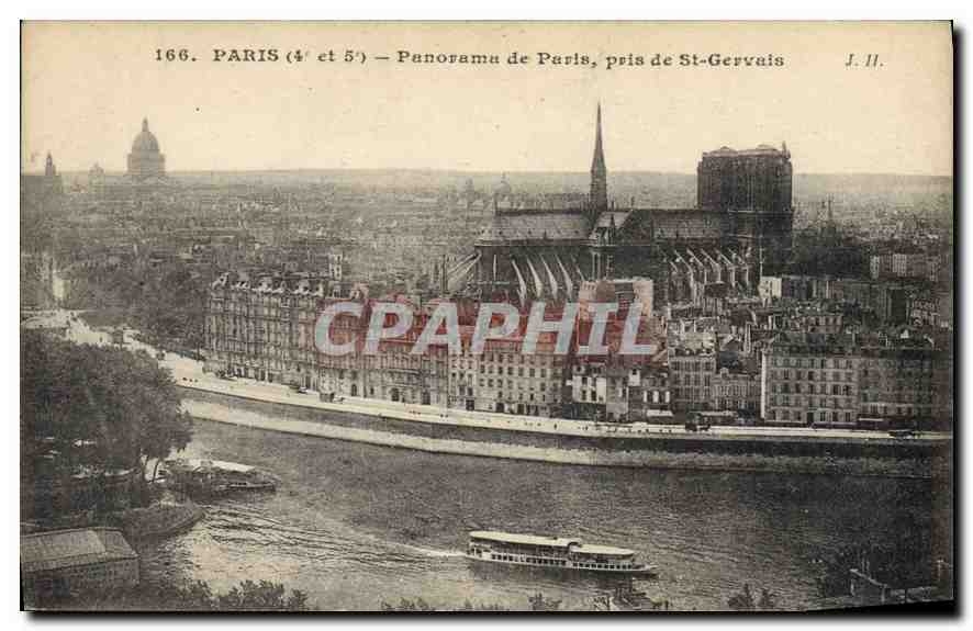 CPA Paris Panorama de Paris pris de St Gervais 