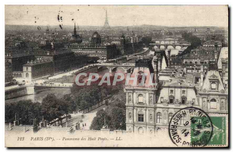 CPA Paris Panorama des Huit Ponts 