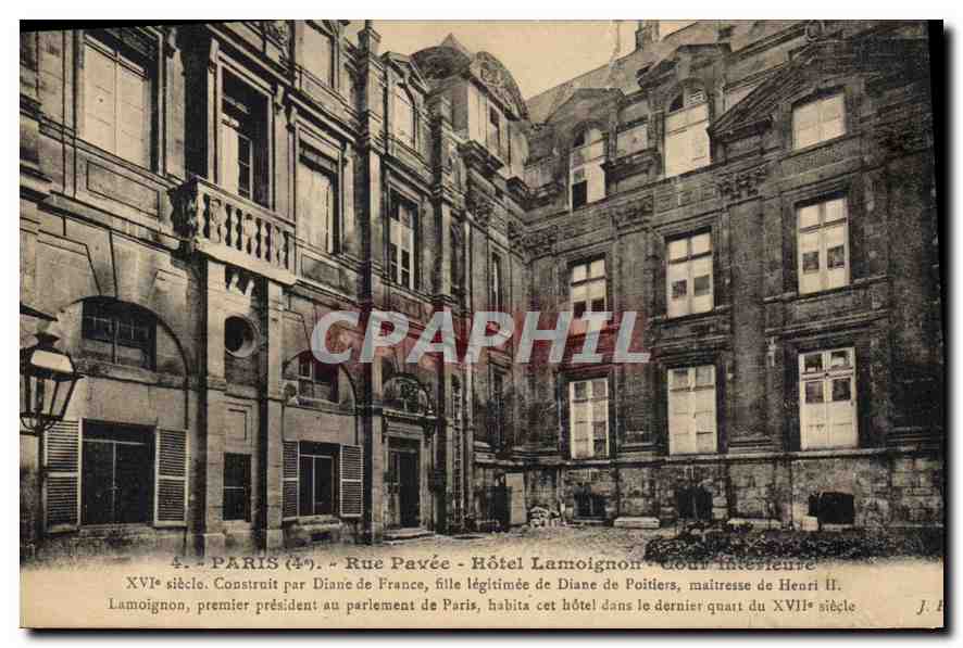 Paris (4e) - Rue Pavée - Hôtel Lamoignon - Cour intérieure — J. Hanser, Paris, n°4